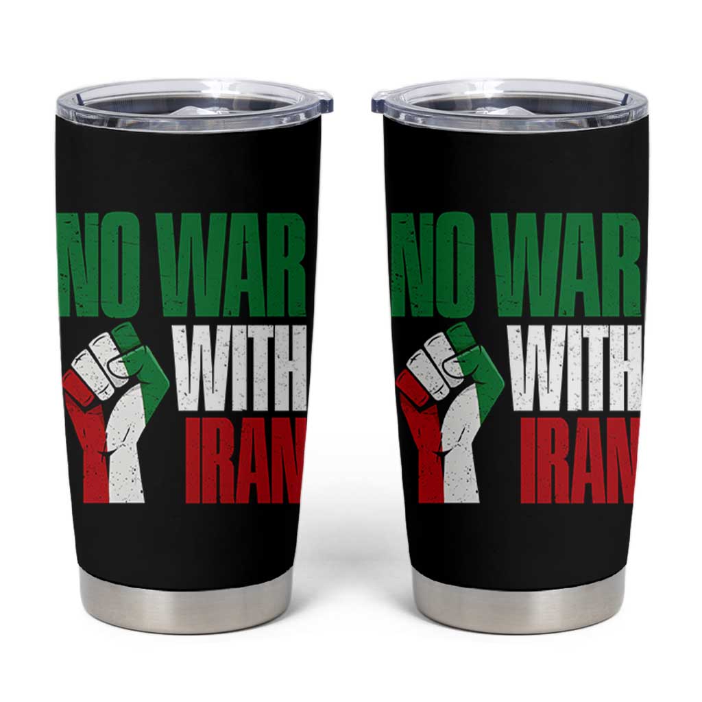 No War With Iran Tumbler Cup Peace Activist Gift