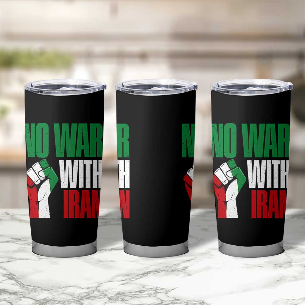No War With Iran Tumbler Cup Peace Activist Gift