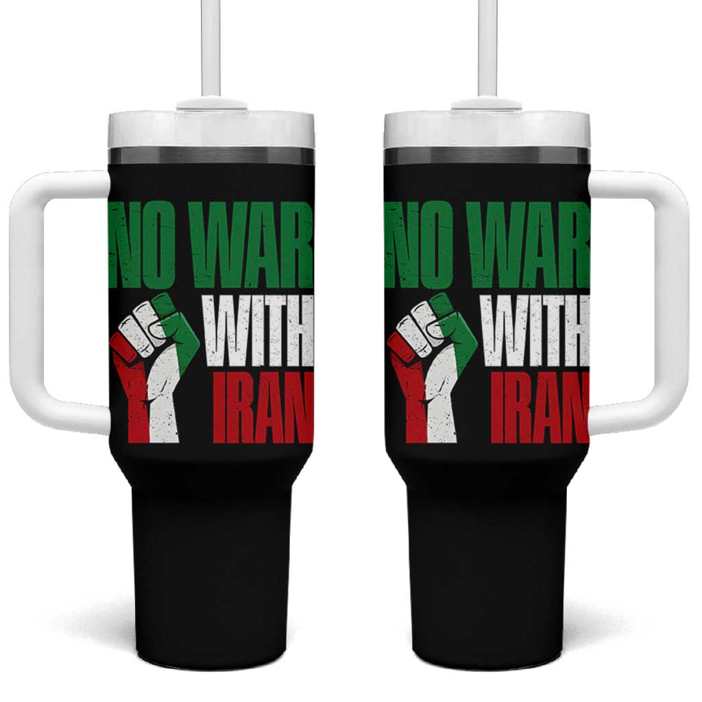 No War With Iran Tumbler With Handle Peace Activist Gift