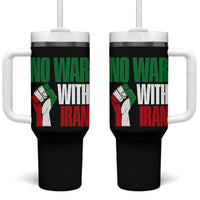 No War With Iran Tumbler With Handle Peace Activist Gift