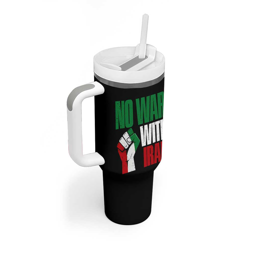 No War With Iran Tumbler With Handle Peace Activist Gift