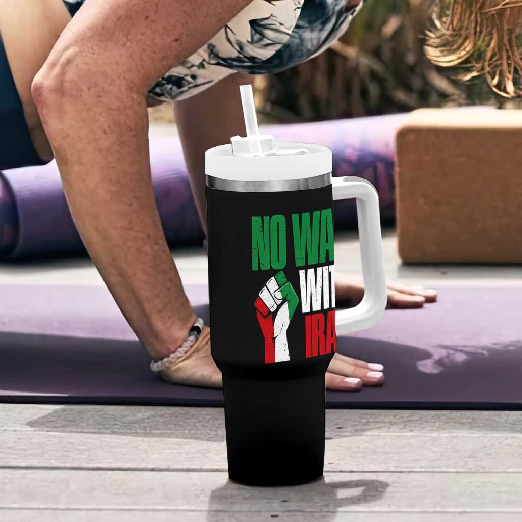 No War With Iran Tumbler With Handle Peace Activist Gift