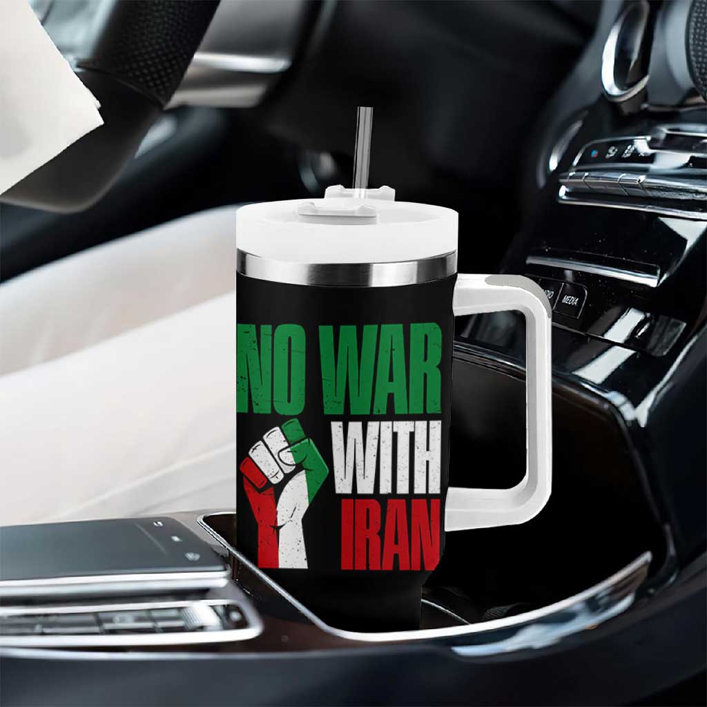 No War With Iran Tumbler With Handle Peace Activist Gift