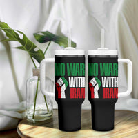 No War With Iran Tumbler With Handle Peace Activist Gift