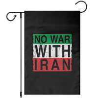No War With Iran Garden Flag Solidarity With Iranian People Peace