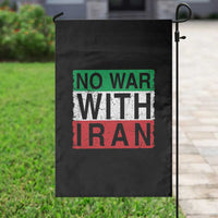 No War With Iran Garden Flag Solidarity With Iranian People Peace