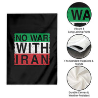 No War With Iran Garden Flag Solidarity With Iranian People Peace