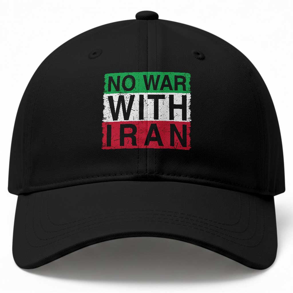 No War With Iran Baseball Cap Solidarity With Iranian People Peace