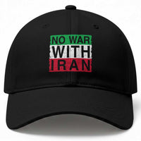 No War With Iran Baseball Cap Solidarity With Iranian People Peace