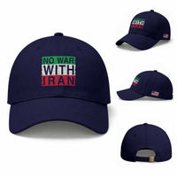 No War With Iran Baseball Cap Solidarity With Iranian People Peace