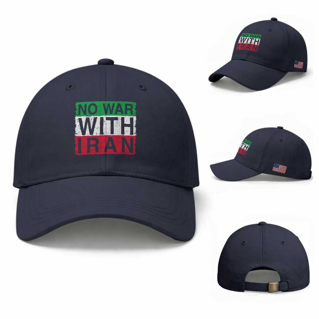 No War With Iran Baseball Cap Solidarity With Iranian People Peace