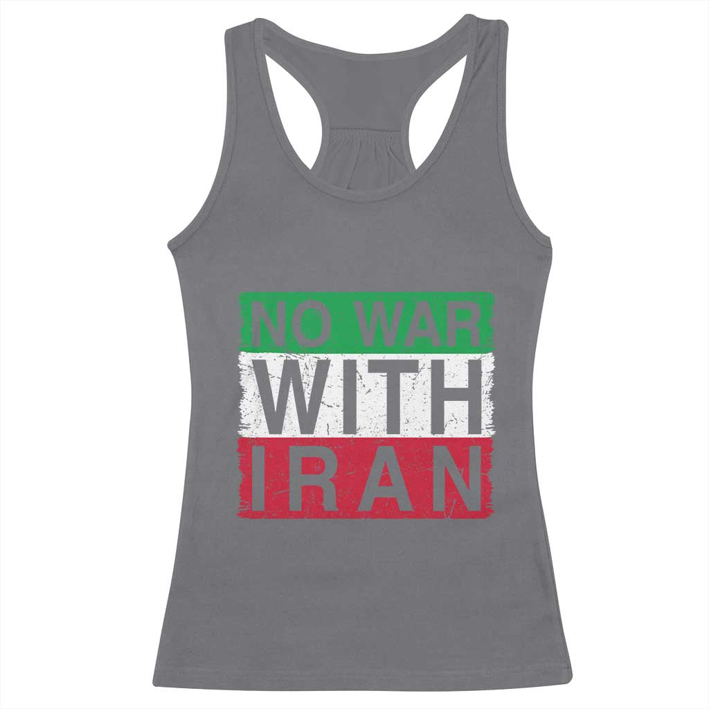 No War With Iran Racerback Tank Top Solidarity With Iranian People Peace