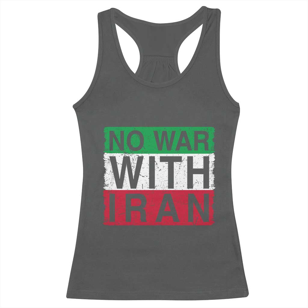 No War With Iran Racerback Tank Top Solidarity With Iranian People Peace