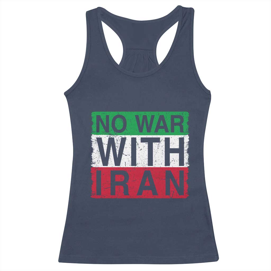 No War With Iran Racerback Tank Top Solidarity With Iranian People Peace