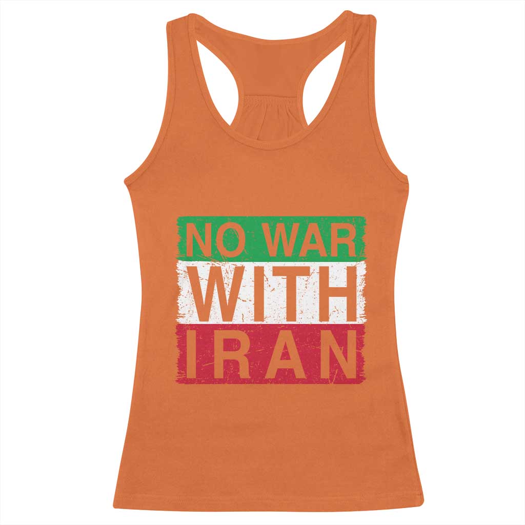 No War With Iran Racerback Tank Top Solidarity With Iranian People Peace