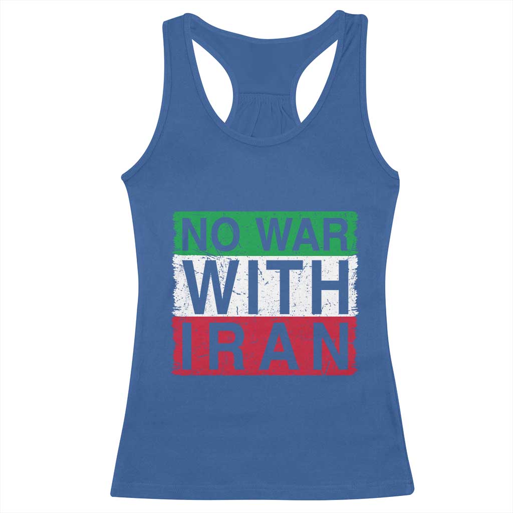 No War With Iran Racerback Tank Top Solidarity With Iranian People Peace