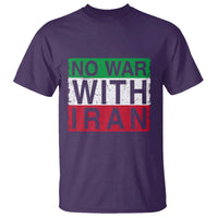 No War With Iran T Shirt Solidarity With Iranian People Peace