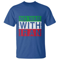 No War With Iran T Shirt Solidarity With Iranian People Peace
