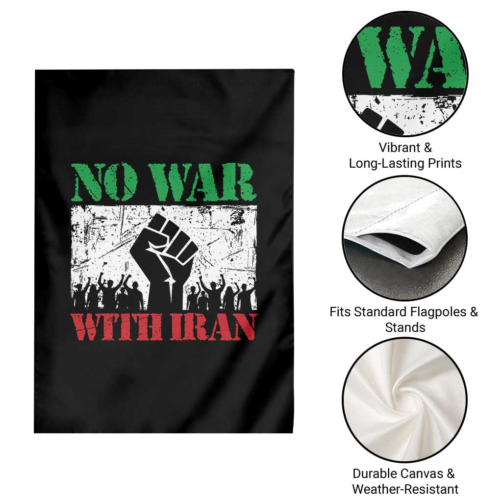 No War With Iran Garden Flag Free Iran Peace Seeker Gift