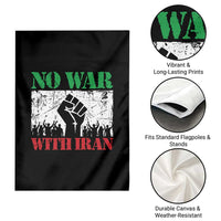 No War With Iran Garden Flag Free Iran Peace Seeker Gift
