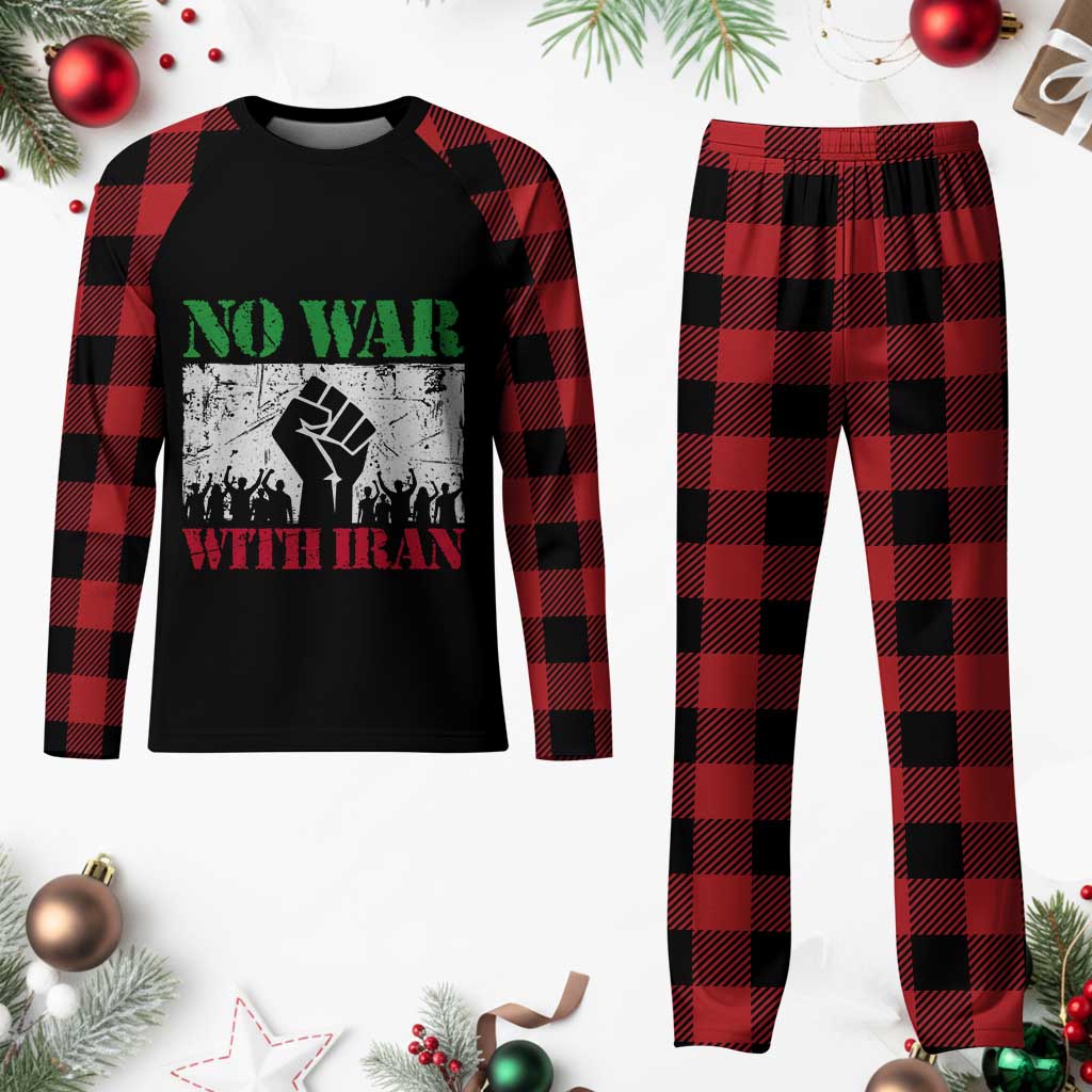 No War With Iran Plaid Pajama Set Free Iran Peace Seeker Gift