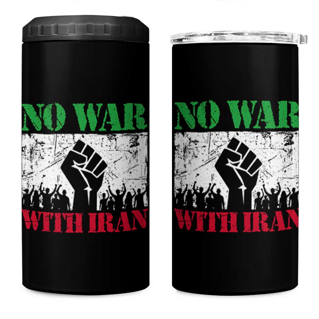 No War With Iran 4 in 1 Can Cooler Tumbler Free Iran Peace Seeker Gift