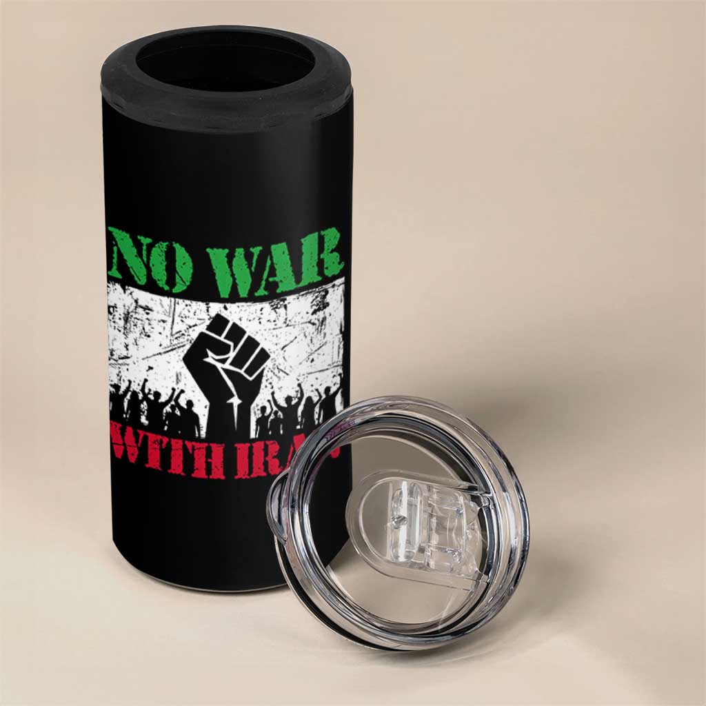 No War With Iran 4 in 1 Can Cooler Tumbler Free Iran Peace Seeker Gift