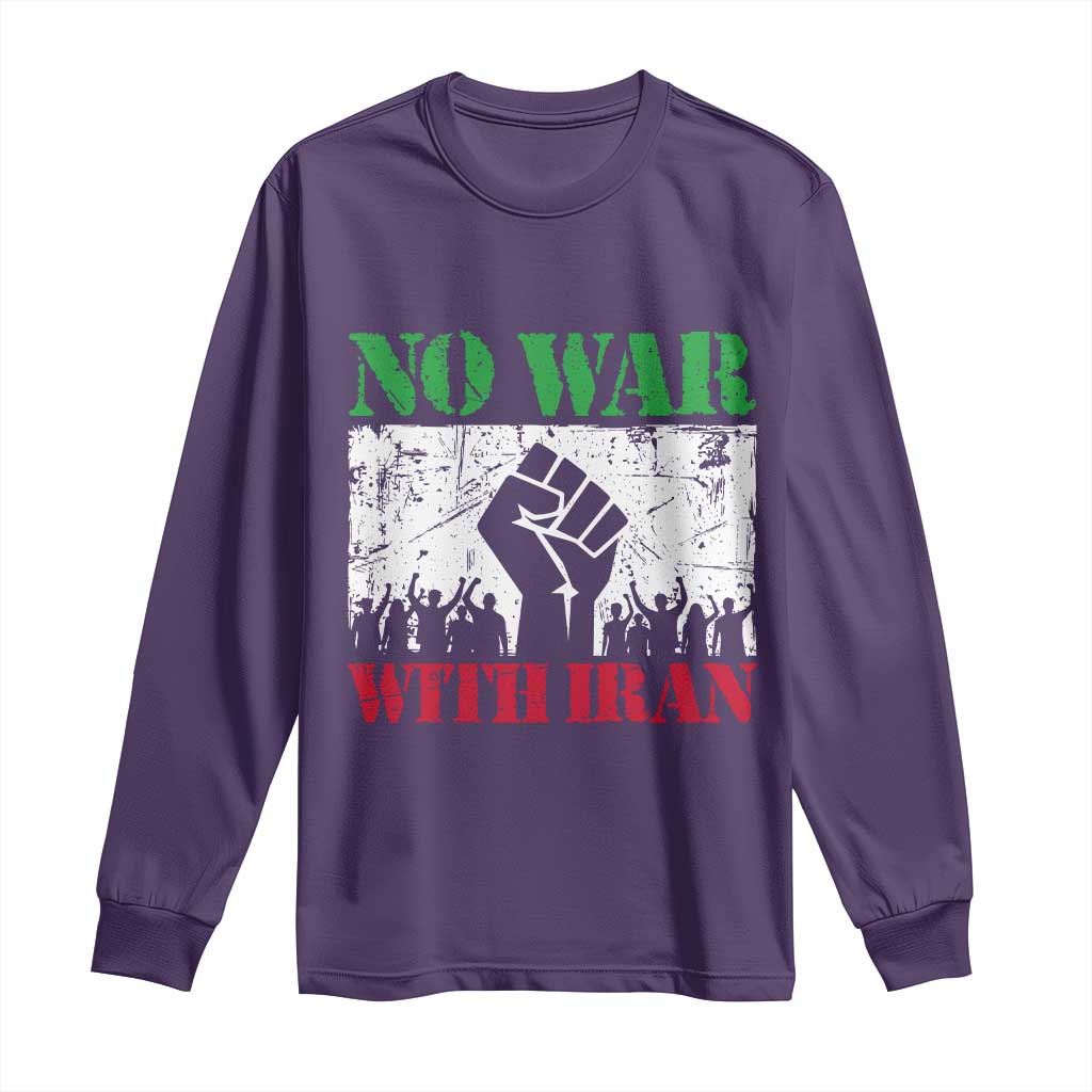 No War With Iran Long Sleeve Shirt Free Iran Peace Seeker Gift