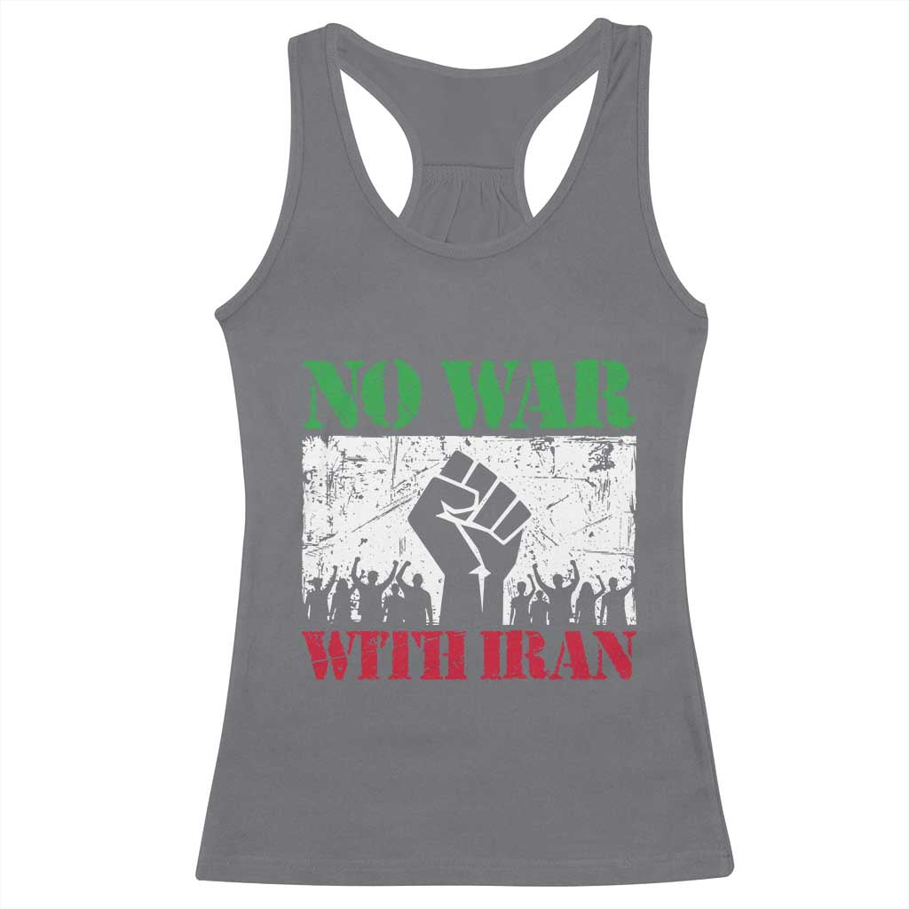 No War With Iran Racerback Tank Top Free Iran Peace Seeker Gift