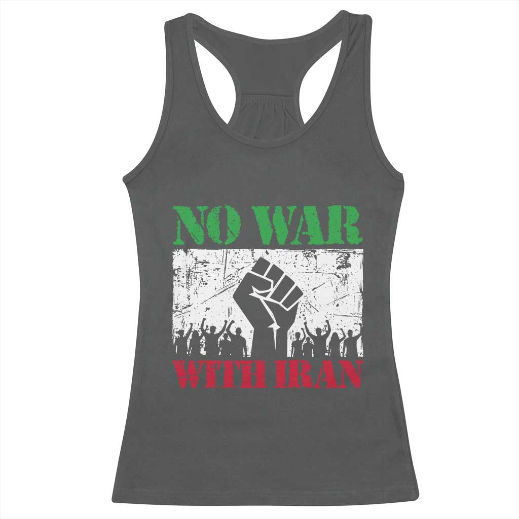 No War With Iran Racerback Tank Top Free Iran Peace Seeker Gift