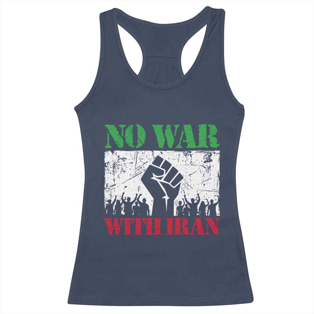 No War With Iran Racerback Tank Top Free Iran Peace Seeker Gift