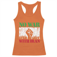 No War With Iran Racerback Tank Top Free Iran Peace Seeker Gift