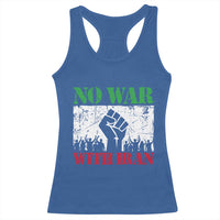 No War With Iran Racerback Tank Top Free Iran Peace Seeker Gift