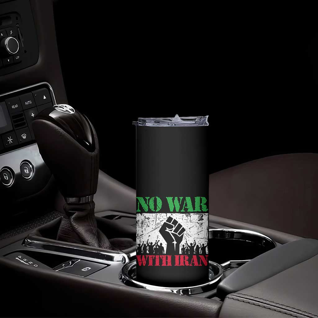 No War With Iran Skinny Tumbler Free Iran Peace Seeker Gift