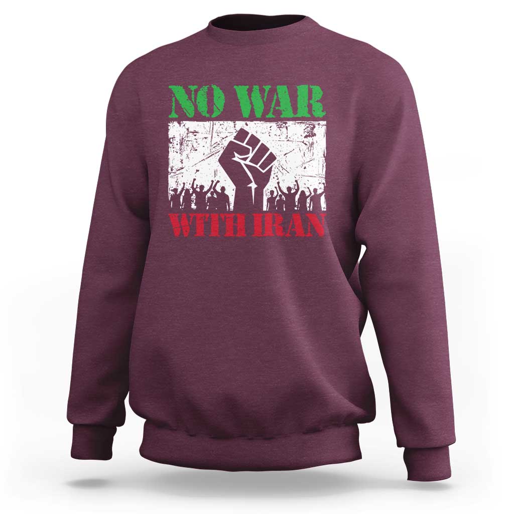 No War With Iran Sweatshirt Free Iran Peace Seeker Gift