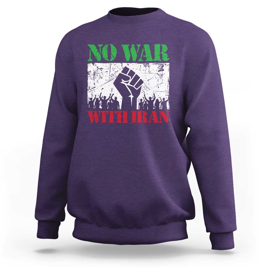 No War With Iran Sweatshirt Free Iran Peace Seeker Gift