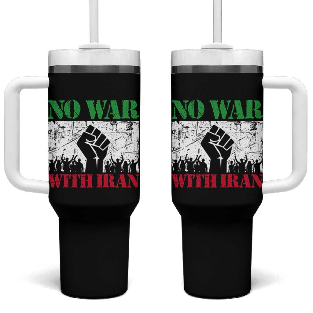 No War With Iran Tumbler With Handle Free Iran Peace Seeker Gift