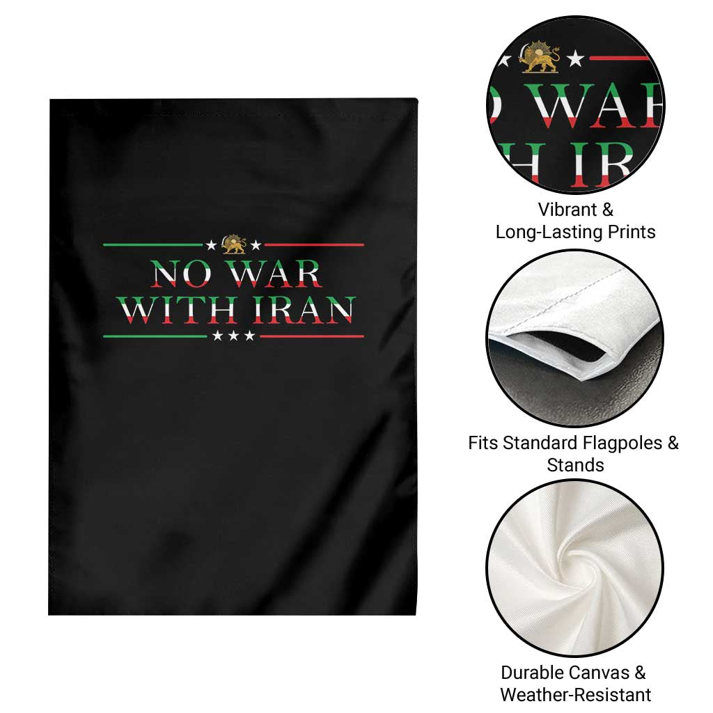 No War With Iran Peace Statement Gift Garden Flag