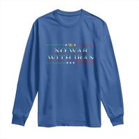 No War With Iran Peace Statement Gift Long Sleeve Shirt
