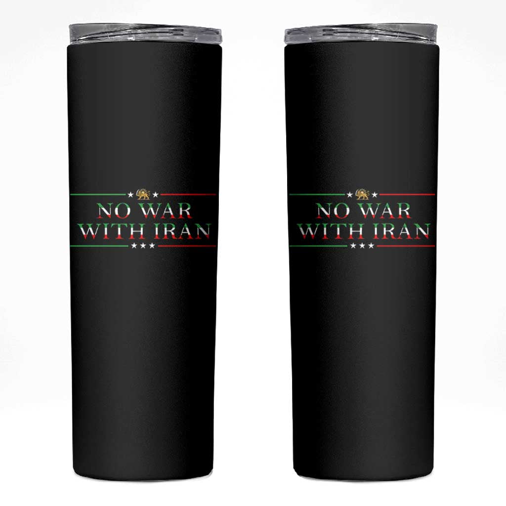 No War With Iran Peace Statement Gift Skinny Tumbler