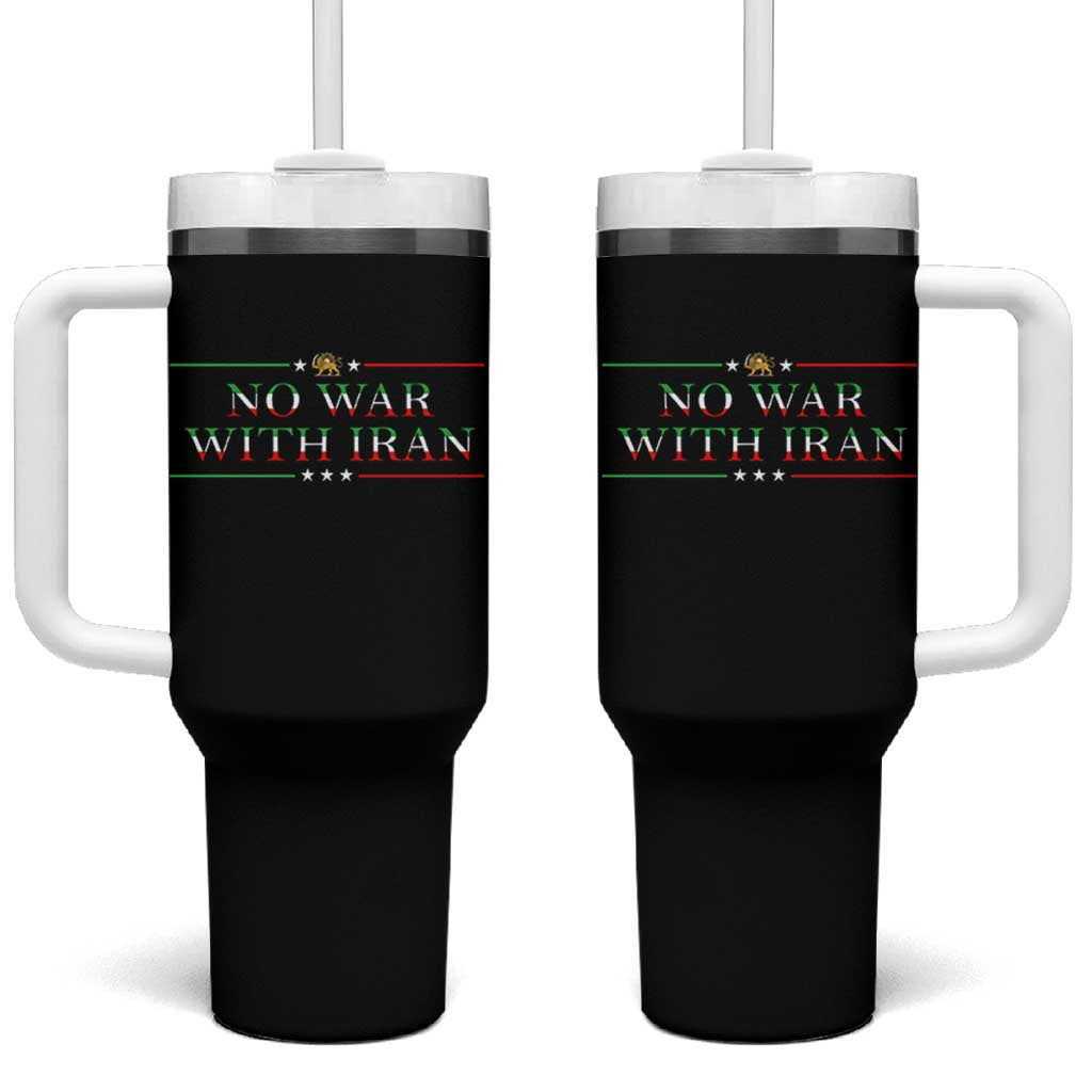 No War With Iran Peace Statement Gift Tumbler With Handle
