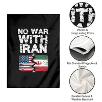 No War With Iran Garden Flag Support Iranian People Peace