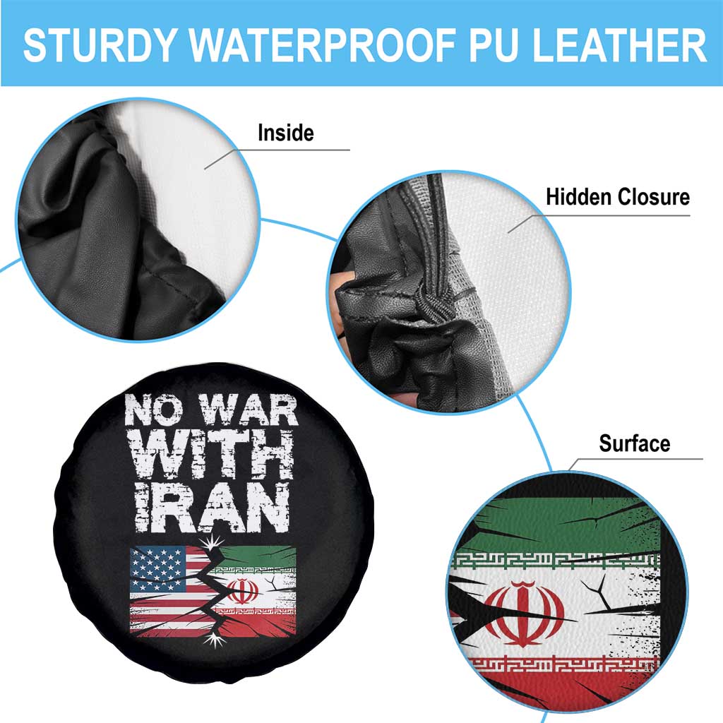 No War With Iran Spare Tire Cover Support Iranian People Peace