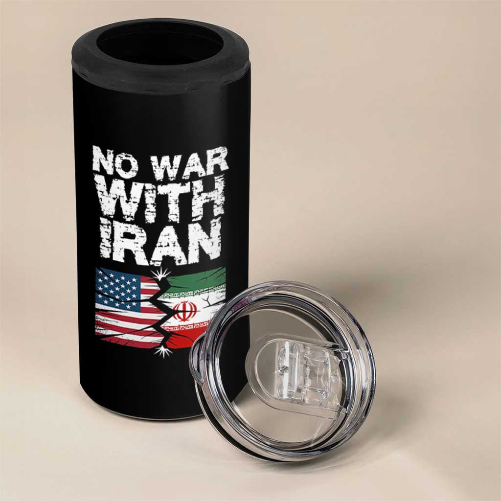 No War With Iran 4 in 1 Can Cooler Tumbler Support Iranian People Peace