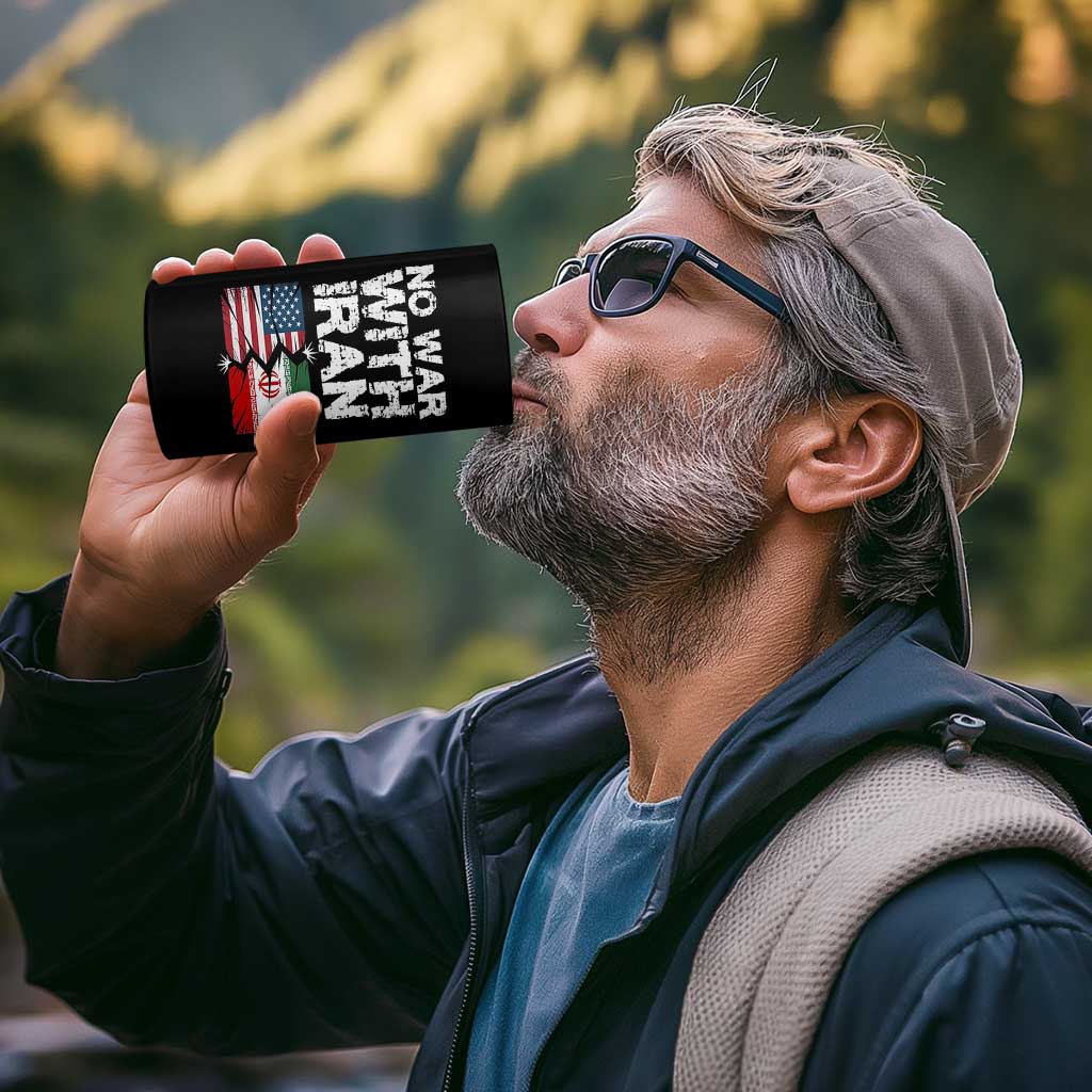 No War With Iran 4 in 1 Can Cooler Tumbler Support Iranian People Peace