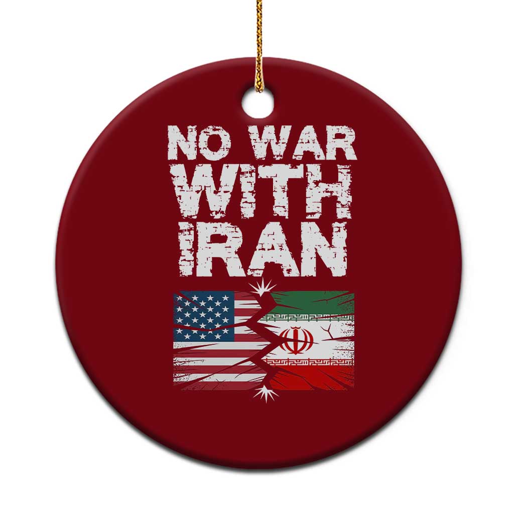 No War With Iran Ceramic Ornament Support Iranian People Peace