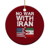 No War With Iran Ceramic Ornament Support Iranian People Peace