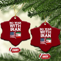 No War With Iran Ceramic Ornament Support Iranian People Peace