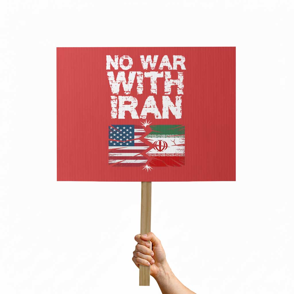 No War With Iran Protest Sign Support Iranian People Peace