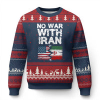 No War With Iran Ugly Christmas Sweater Support Iranian People Peace